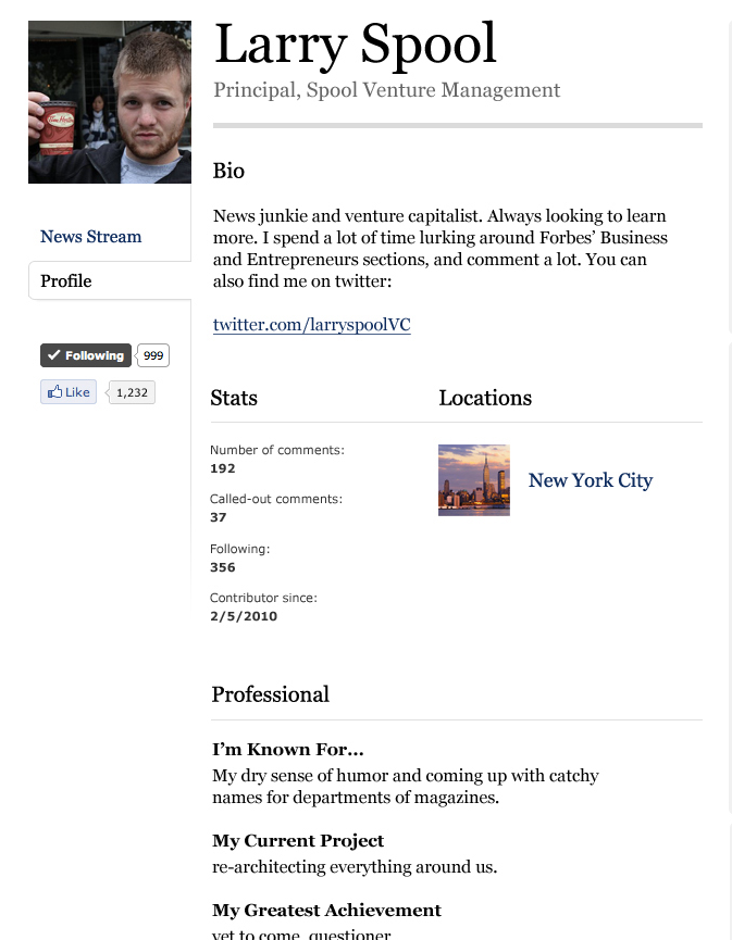 Public Profile - Larry Spool - Forbes. Bio, Stats, Locations